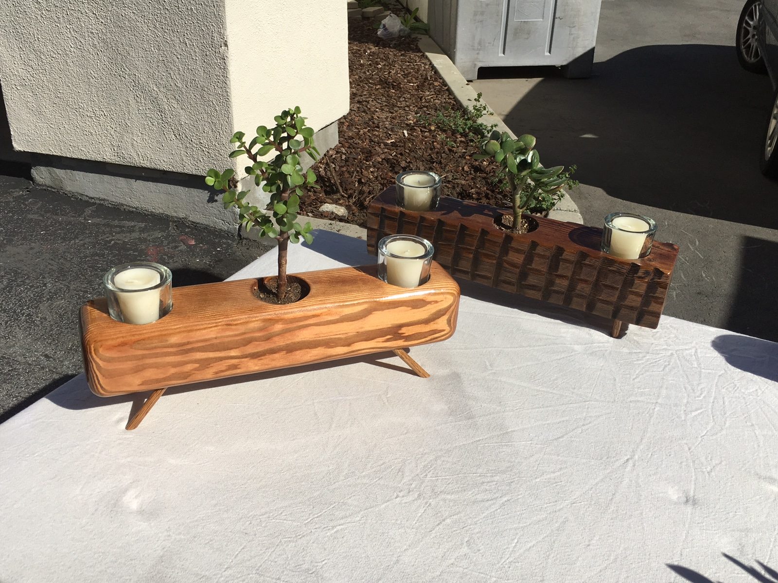 Rustic Candle & Tree Holder